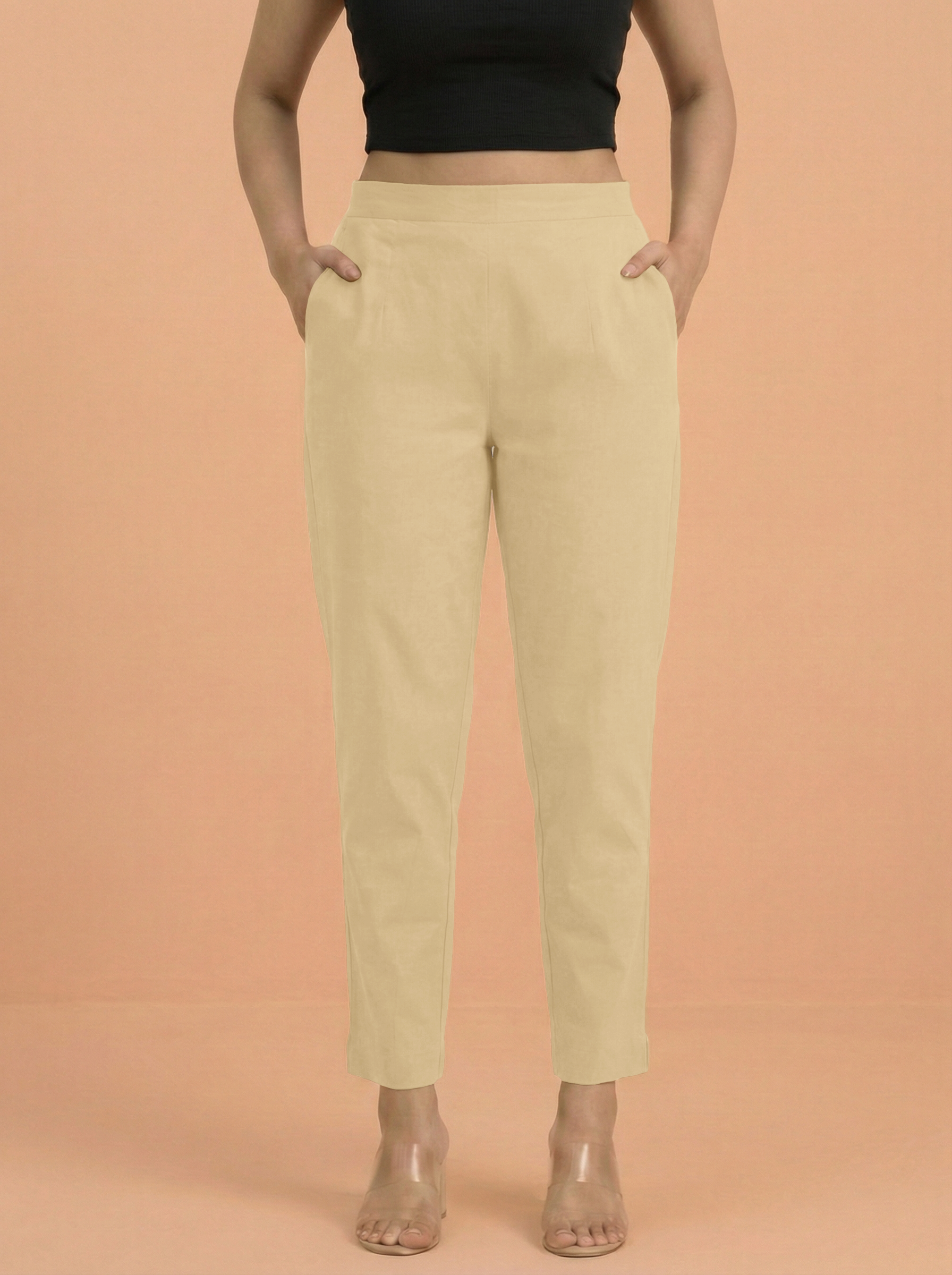 Camel Brown Cotton Pants