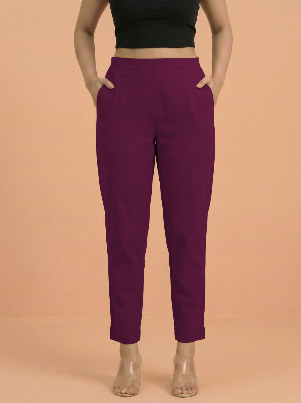 Wine Cotton Pants