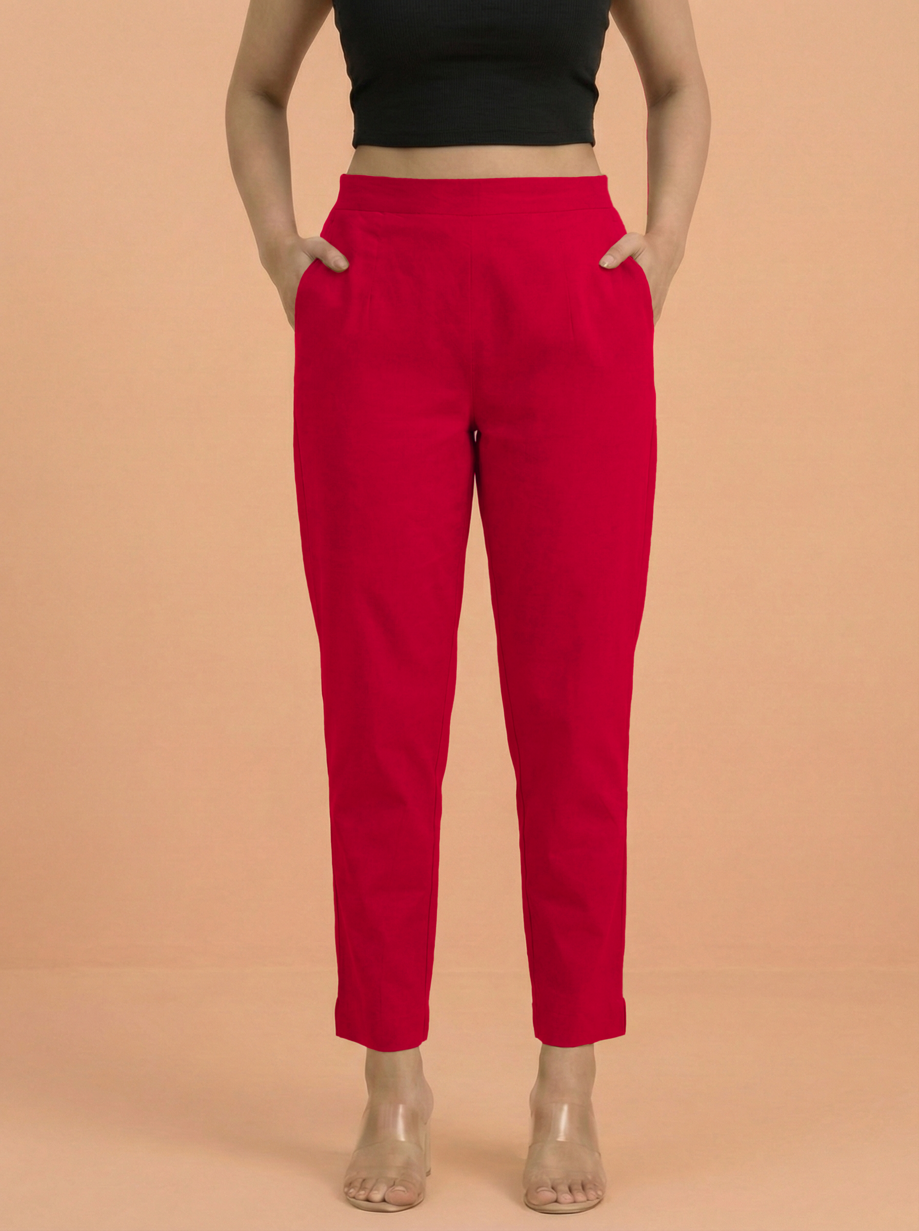 Red Cotton Pants