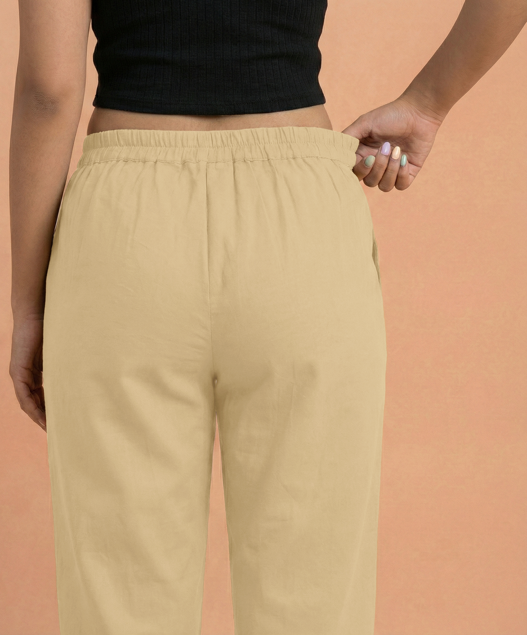 Camel Brown Cotton Pants