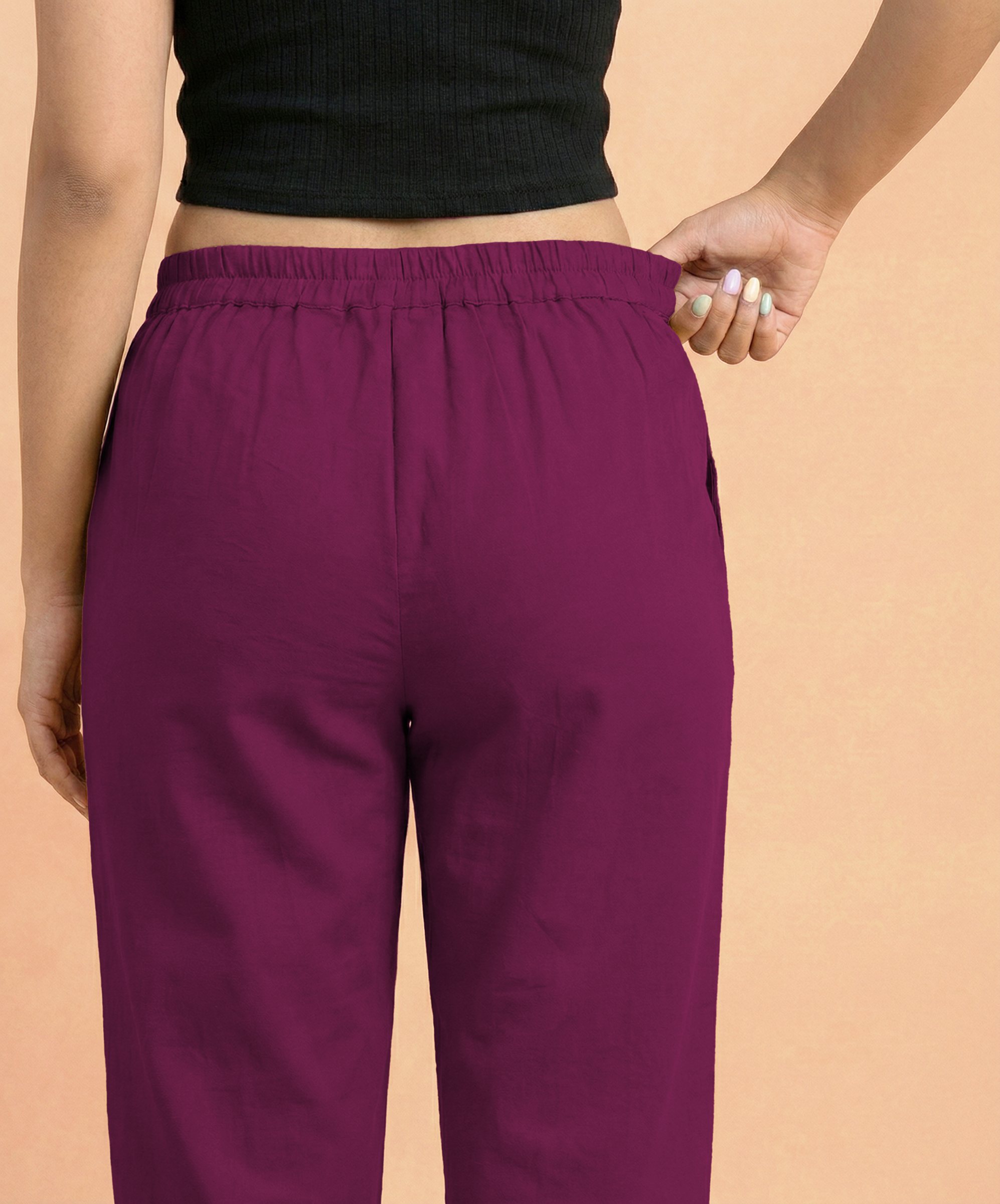 Wine Cotton Pants