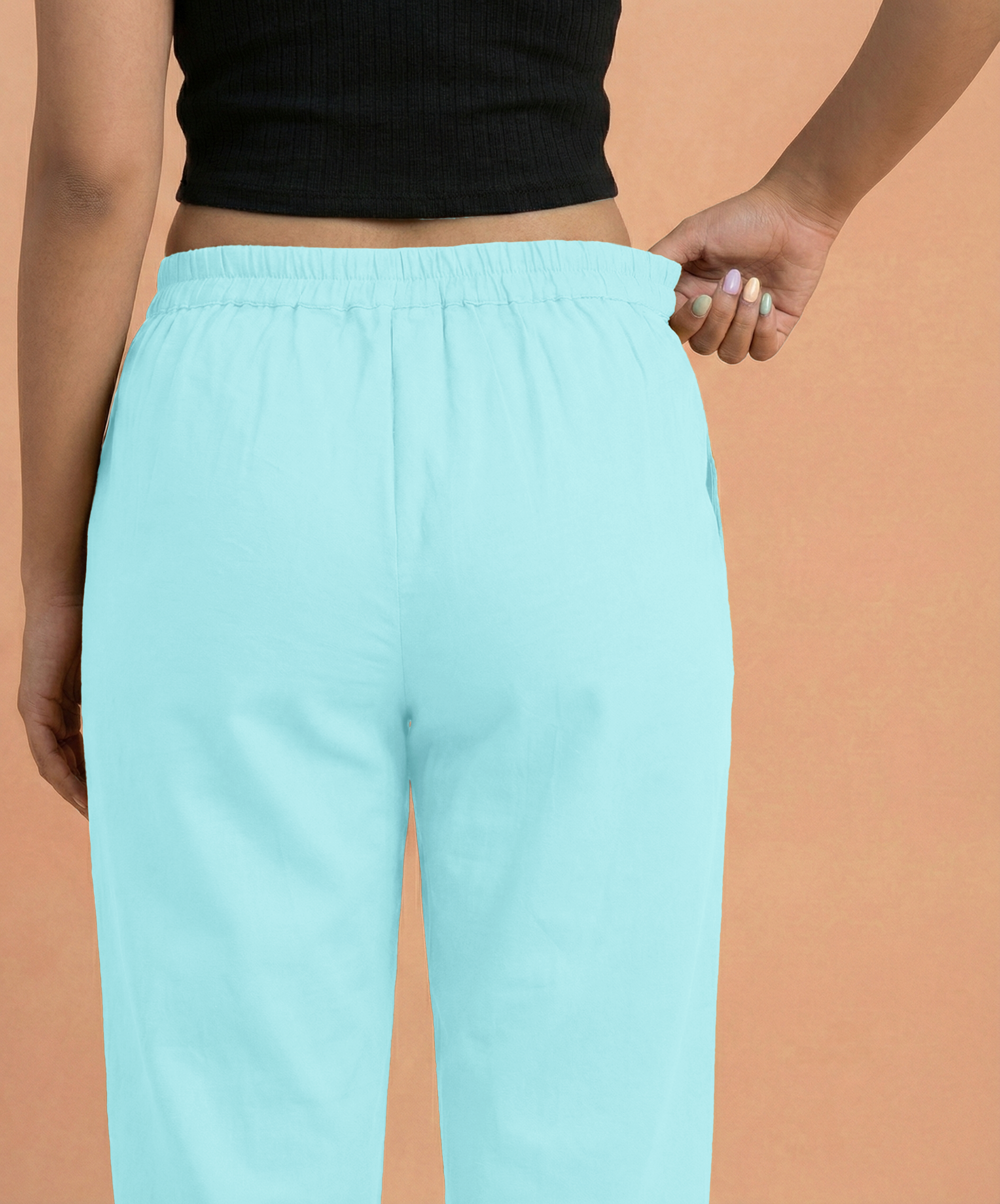 Sky Blue Cotton Pants