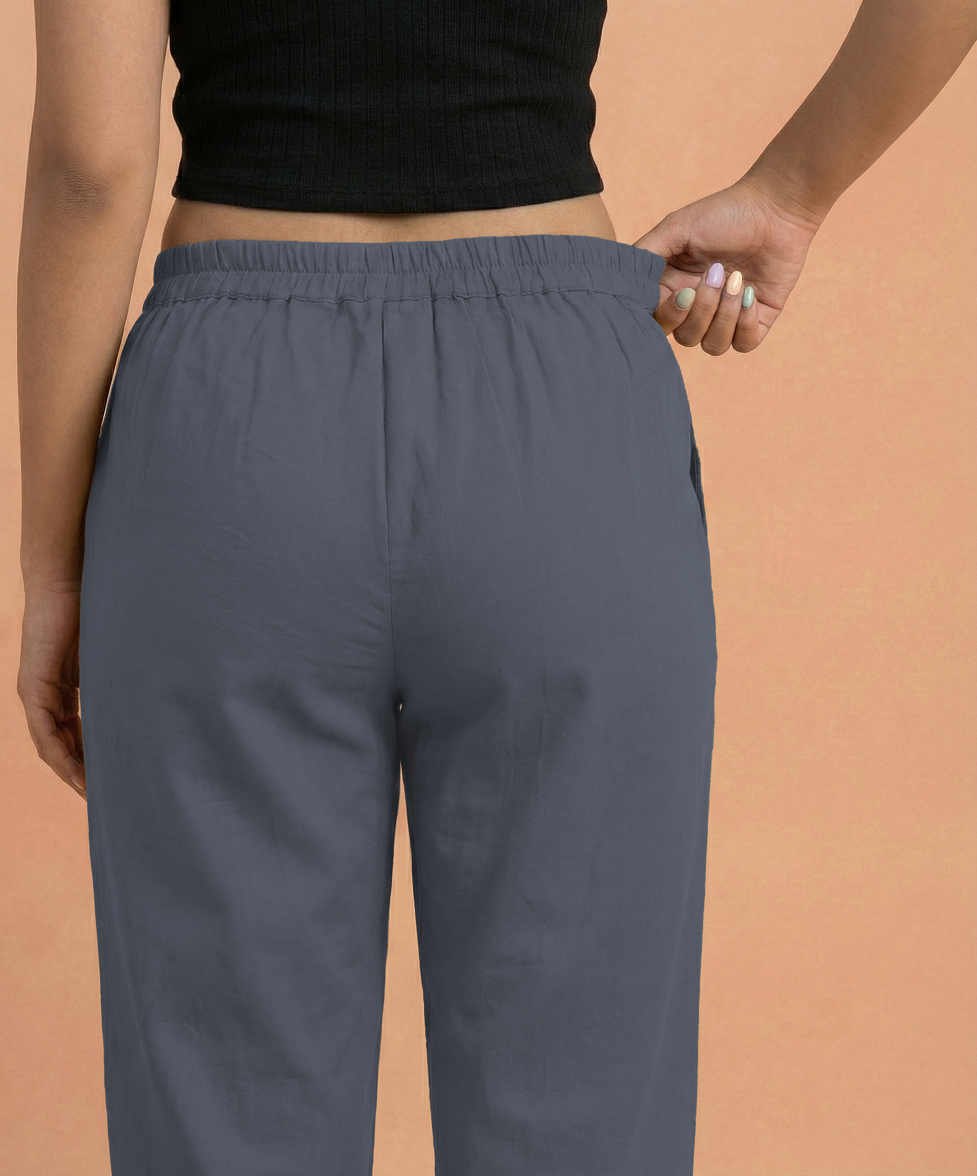 Cement Grey Cotton Pants