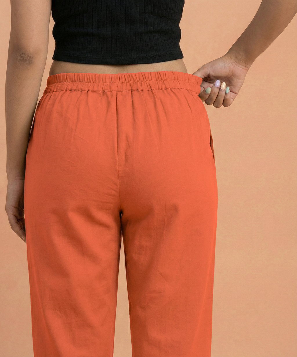 Rust Cotton Pants