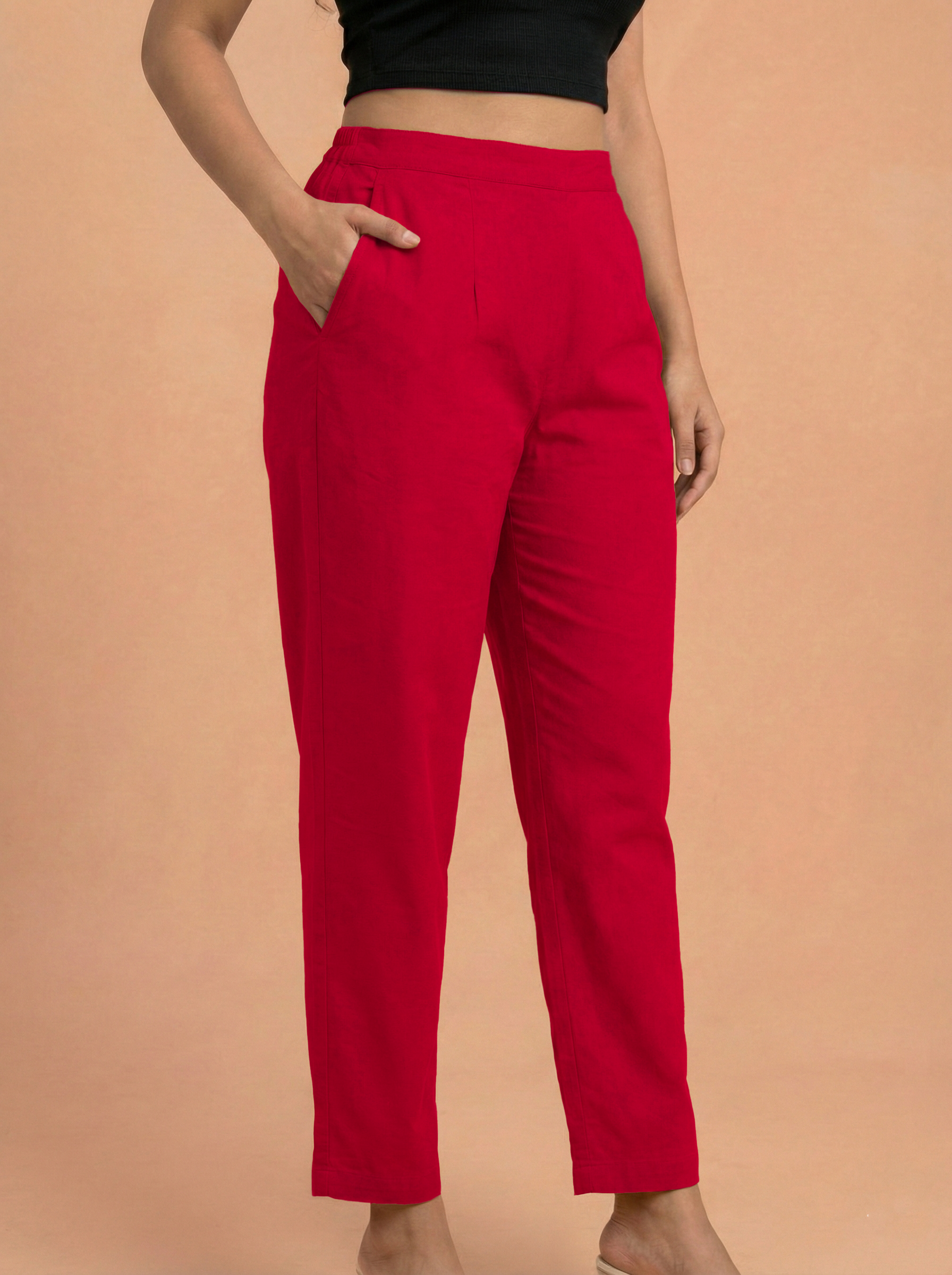 Red Cotton Pants