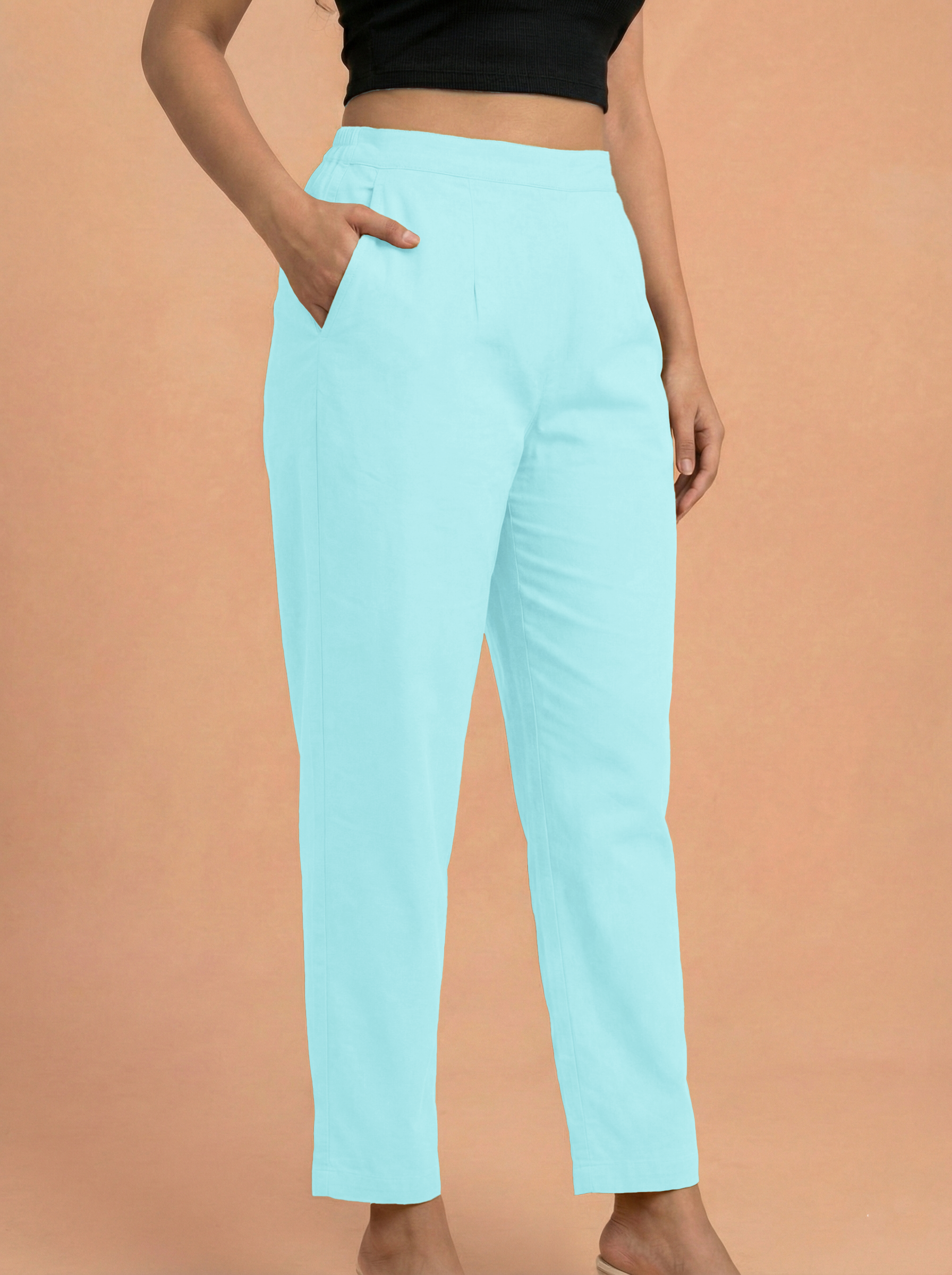 Sky Blue Cotton Pants