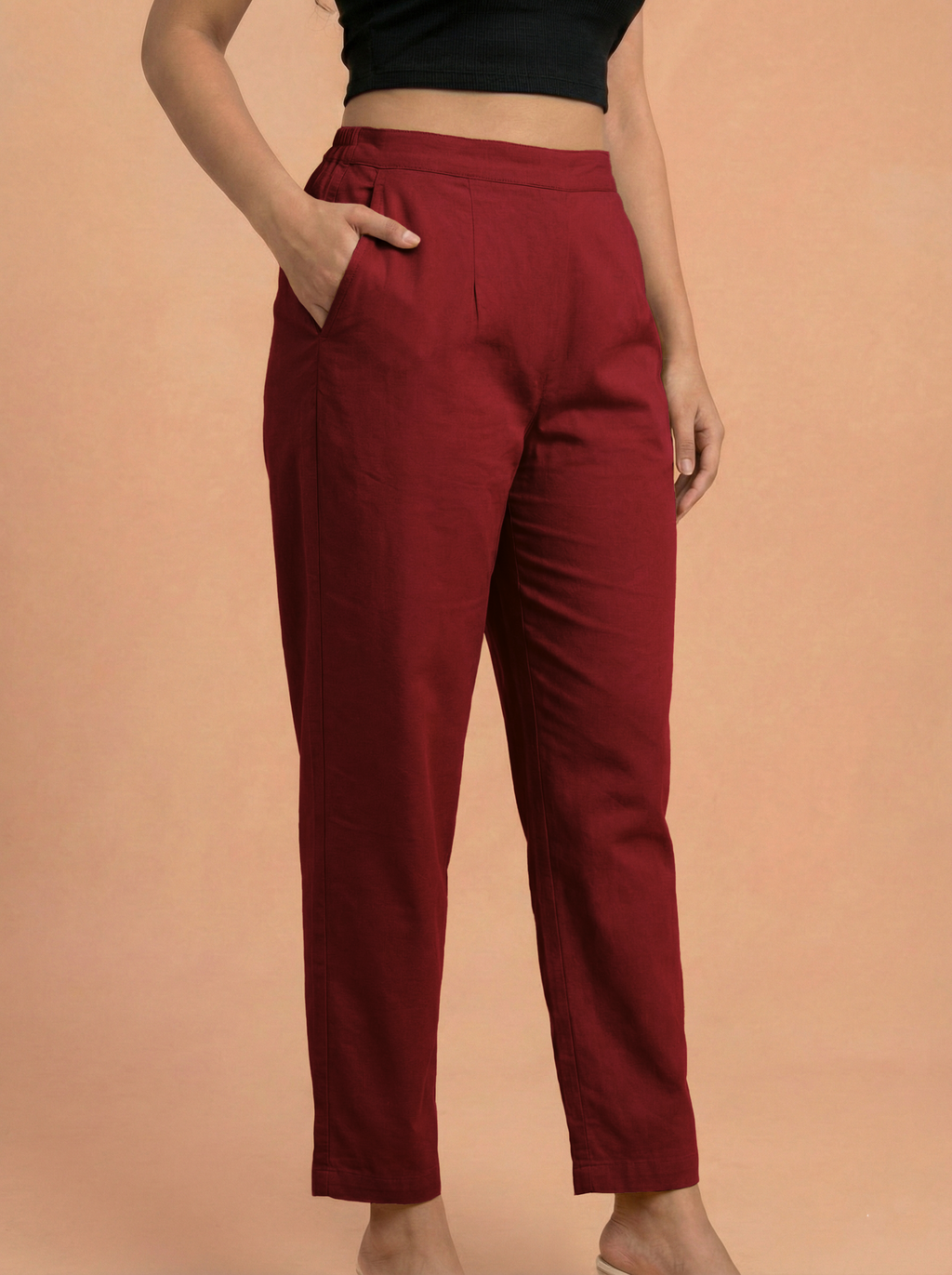 Maroon Cotton Pants