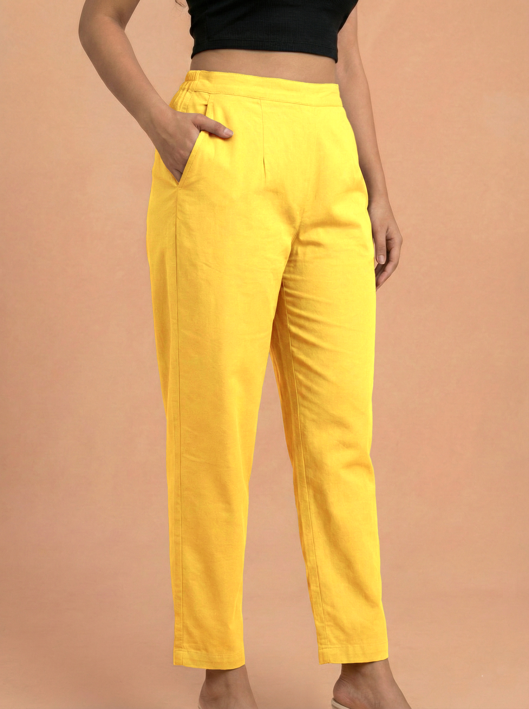 Yellow Cotton Pants