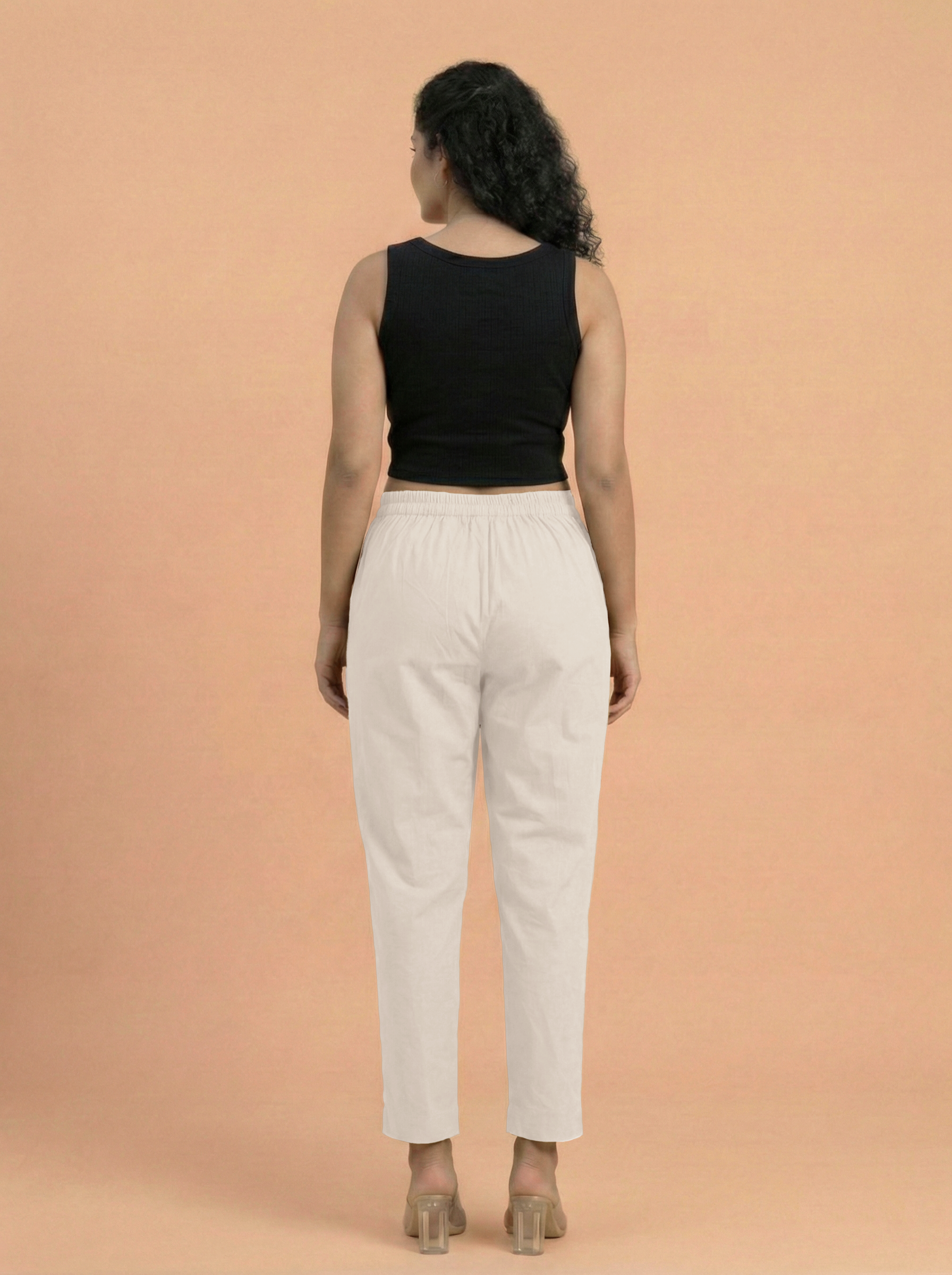 Ecru Cotton Pants