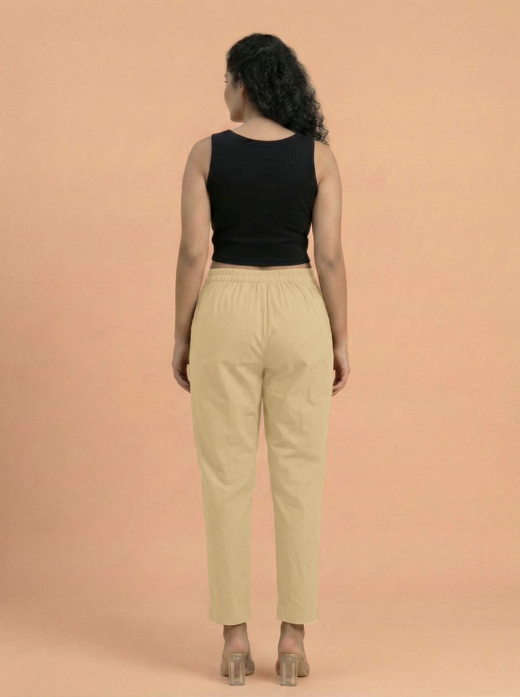 Camel Brown Cotton Pants