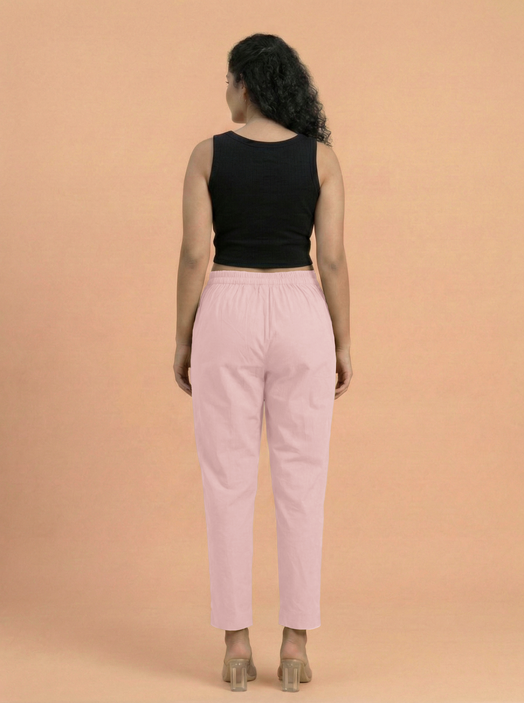 Salmon Pink Cotton Pants