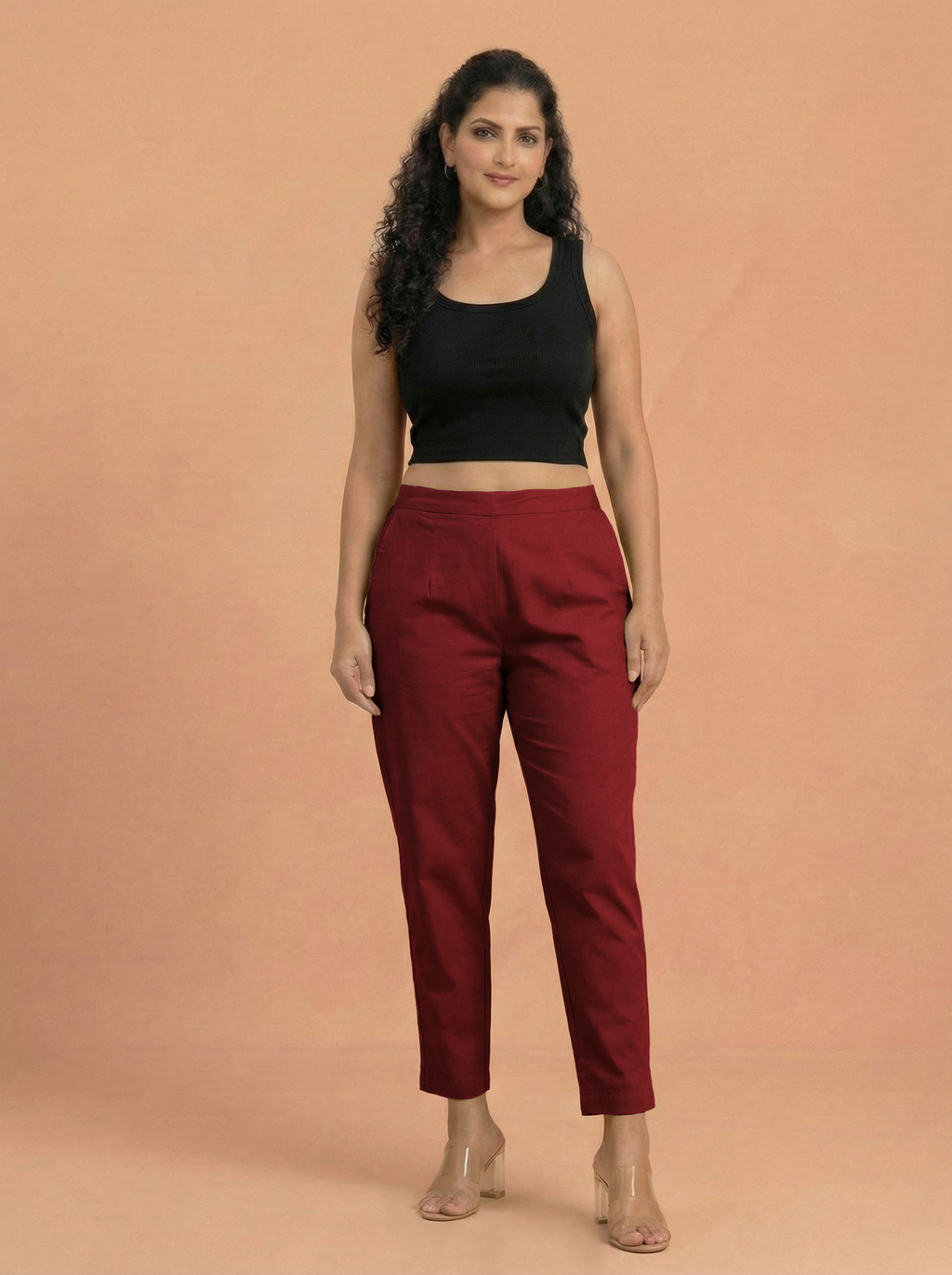 Maroon Cotton Pants