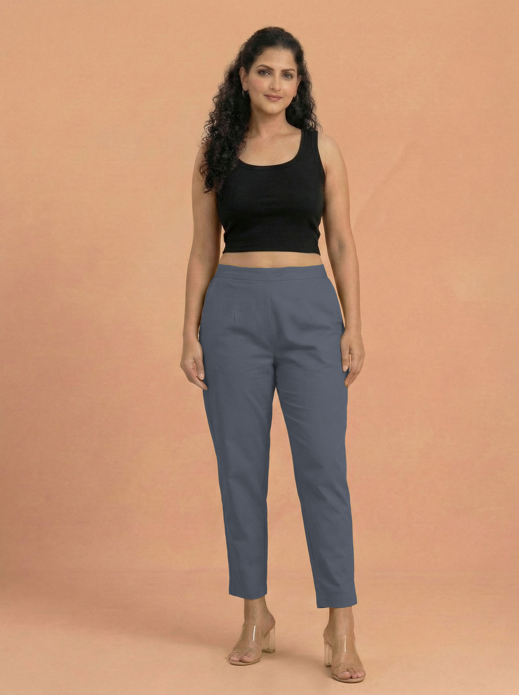 Cement Grey Cotton Pants