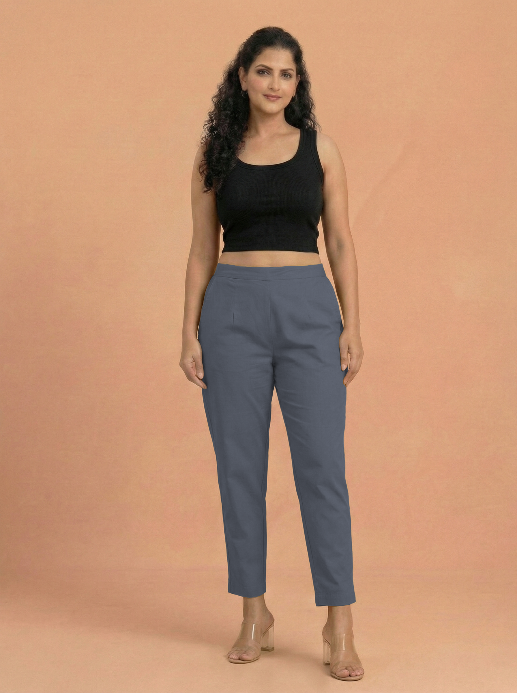 Cement Grey Cotton Pants