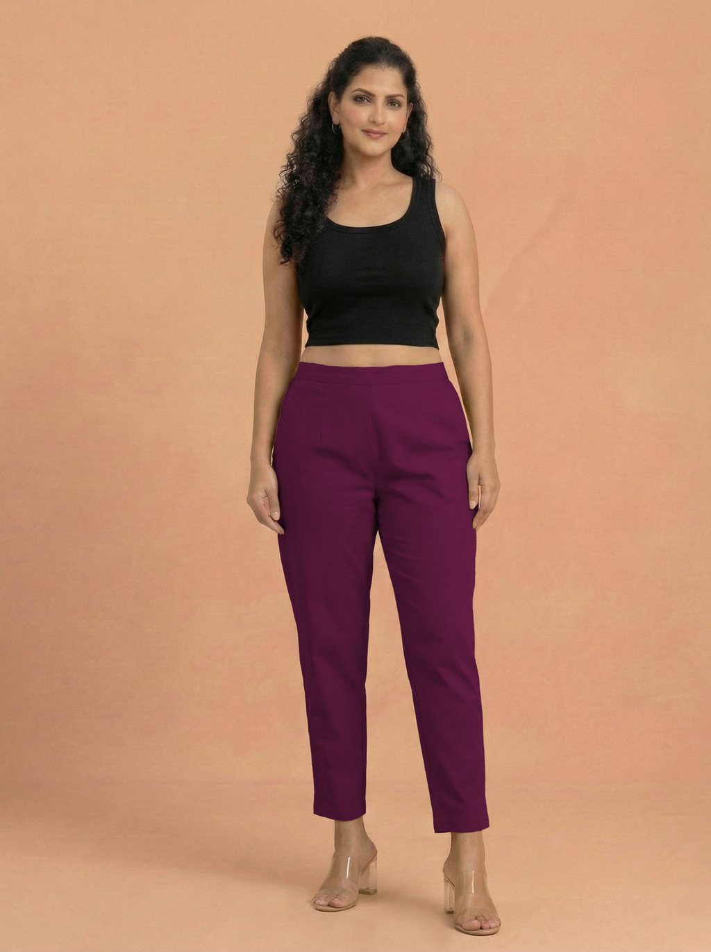Wine Cotton Pants