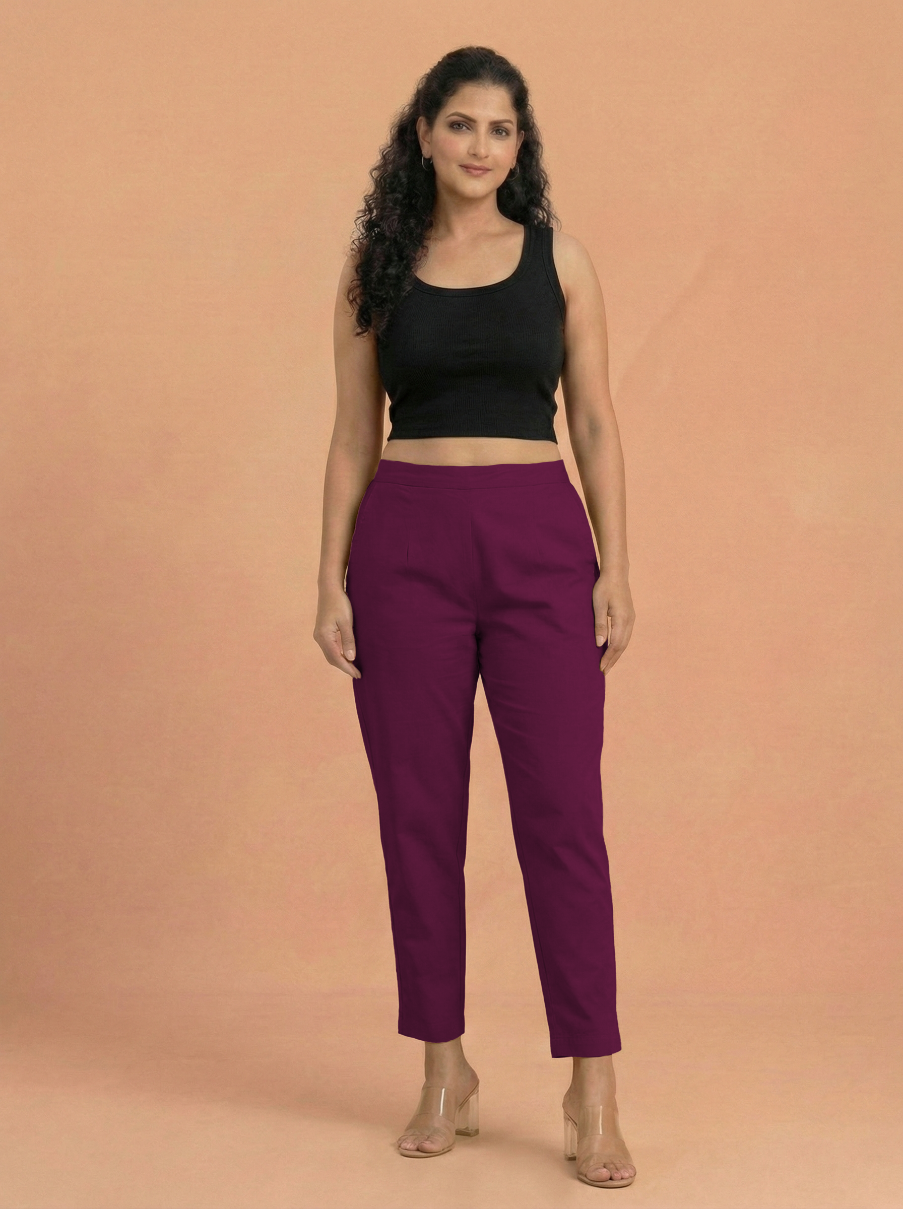 Wine Cotton Pants