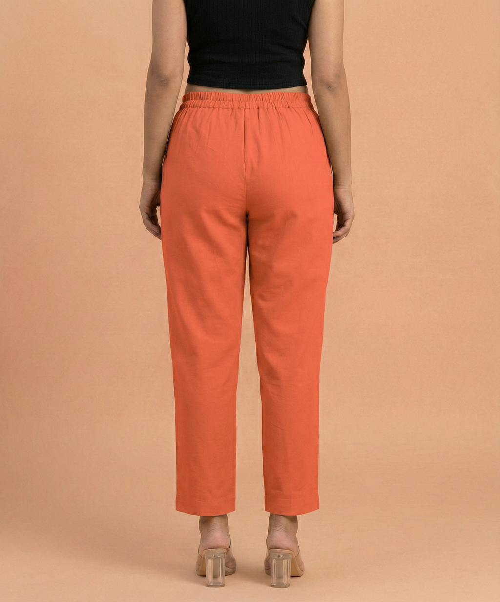 Rust Cotton Pants