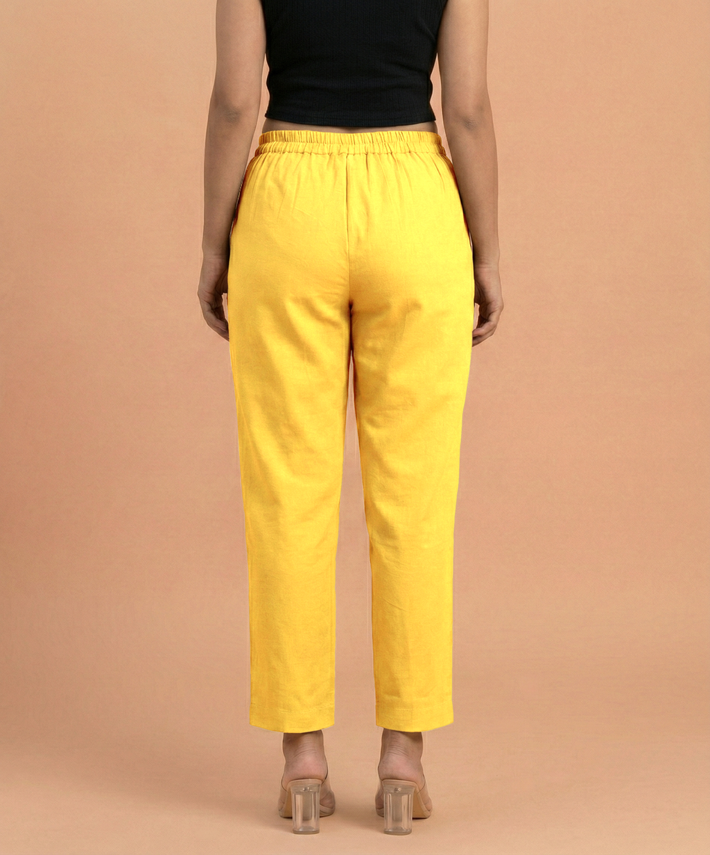 Yellow Cotton Pants