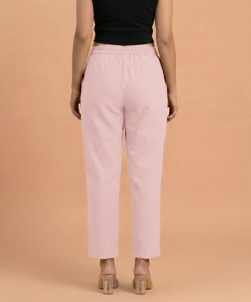 Salmon Pink Cotton Pants