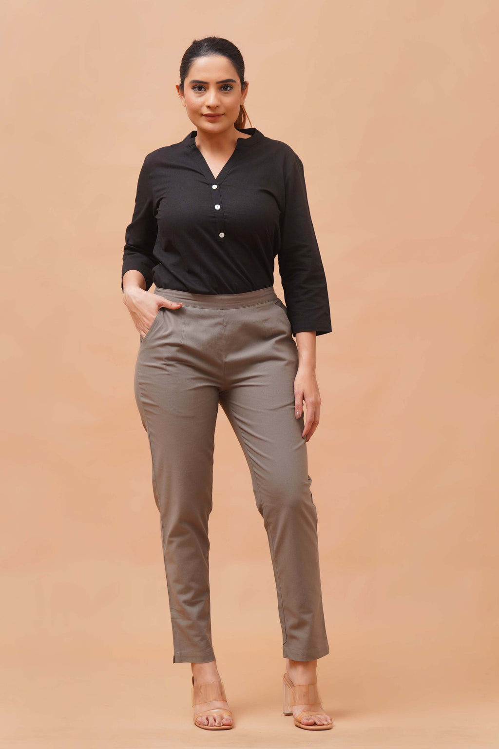 Harrozz Cotton Pants Grey