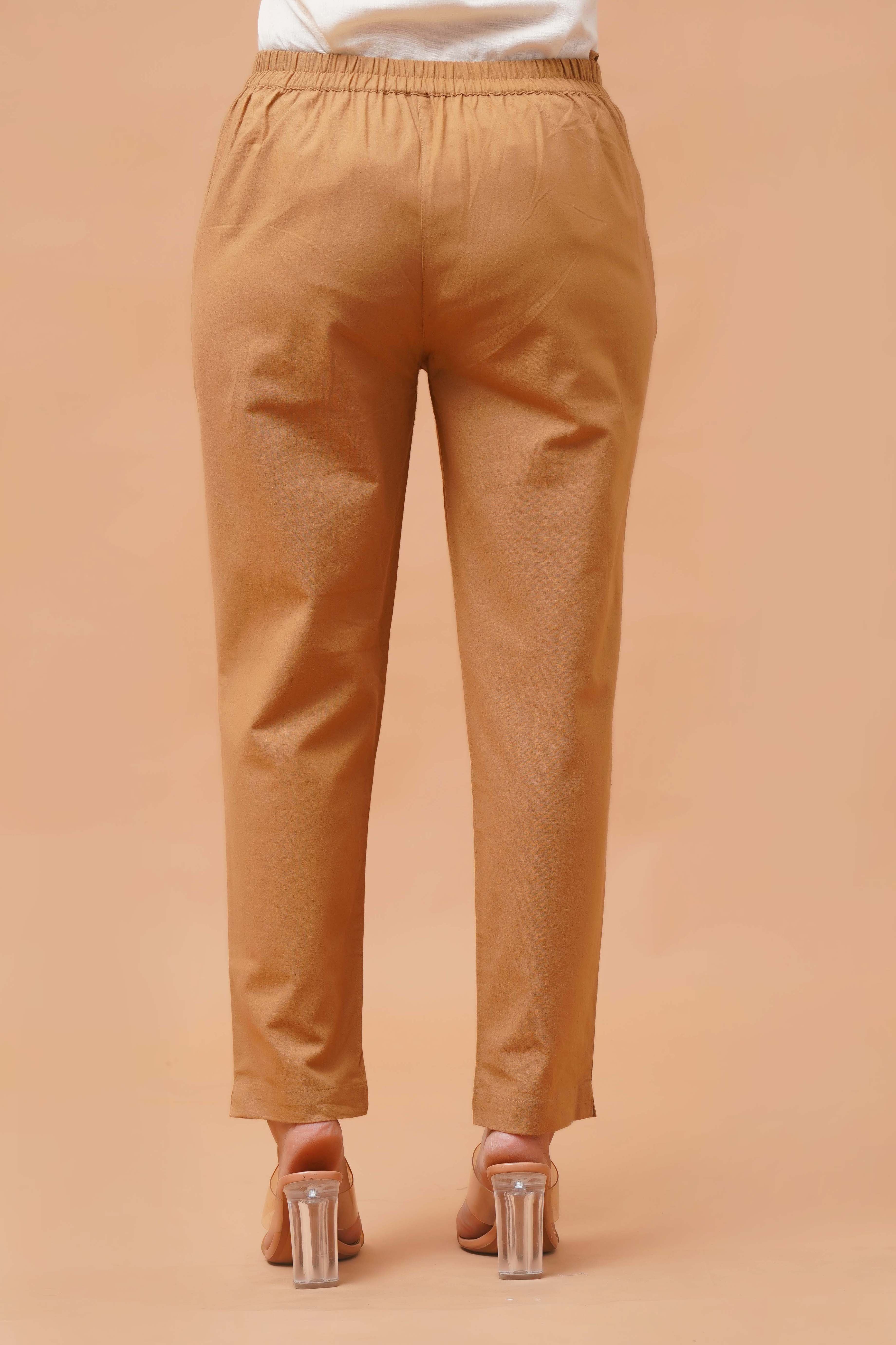 Harrozz Cotton Pants Coffe Brown