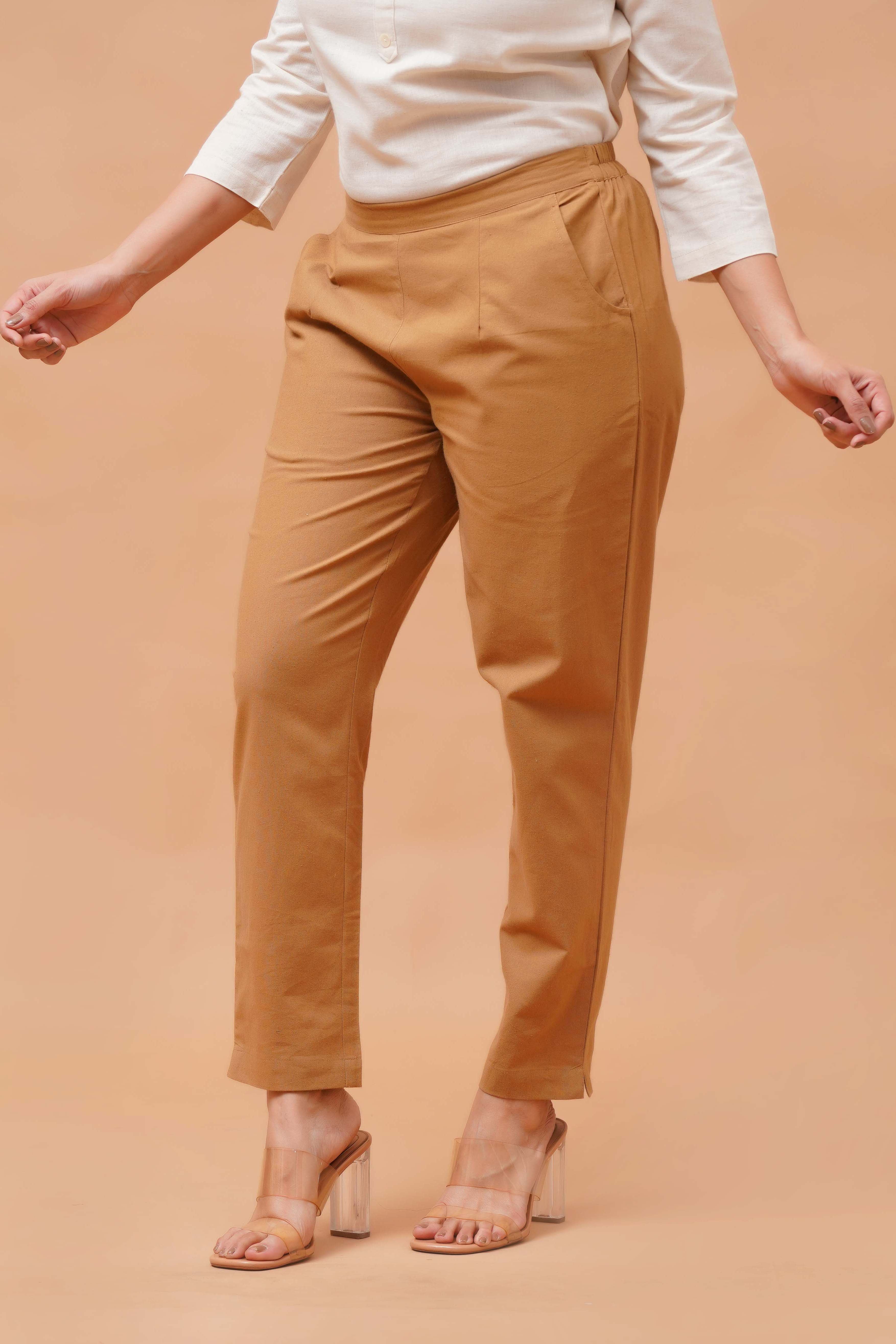 Harrozz Cotton Pants Coffe Brown