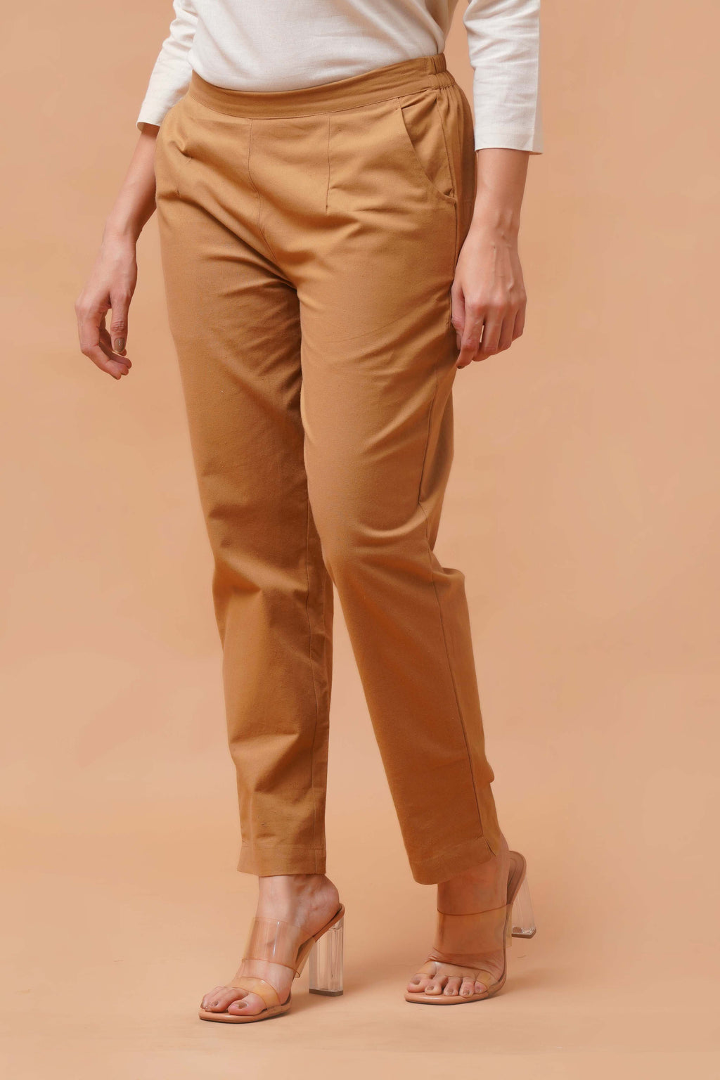 Harrozz Cotton Pants Coffe Brown