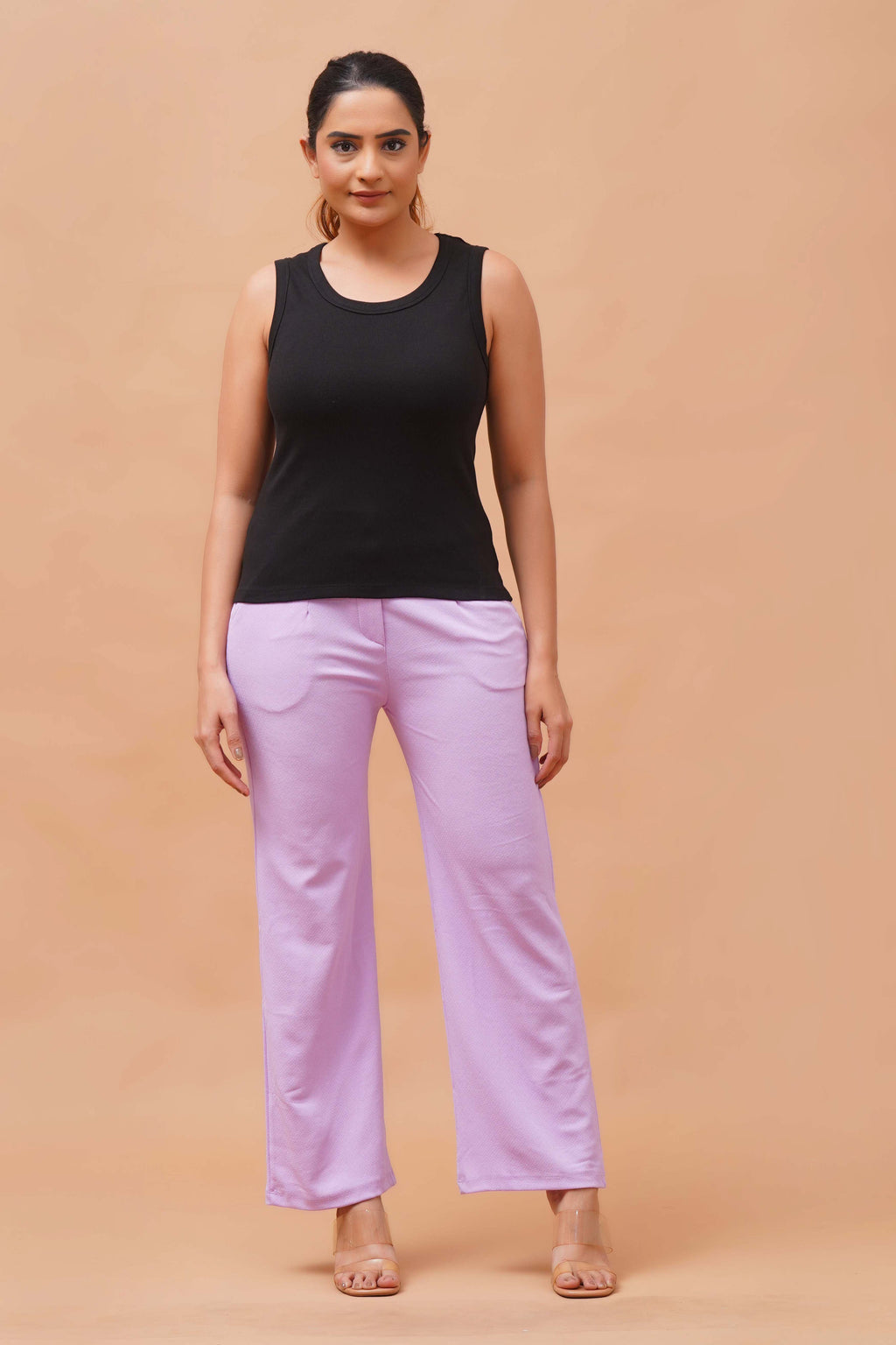 Harrozz Sleeveless Ribbed Top Black