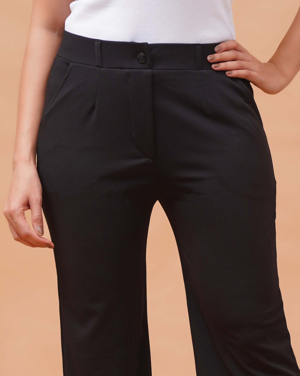 Harrozz Stretchable Valentino Pants Black