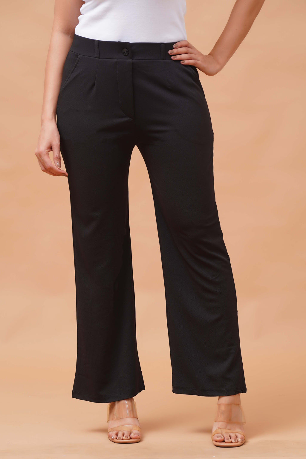 Harrozz Stretchable Valentino Pants Black