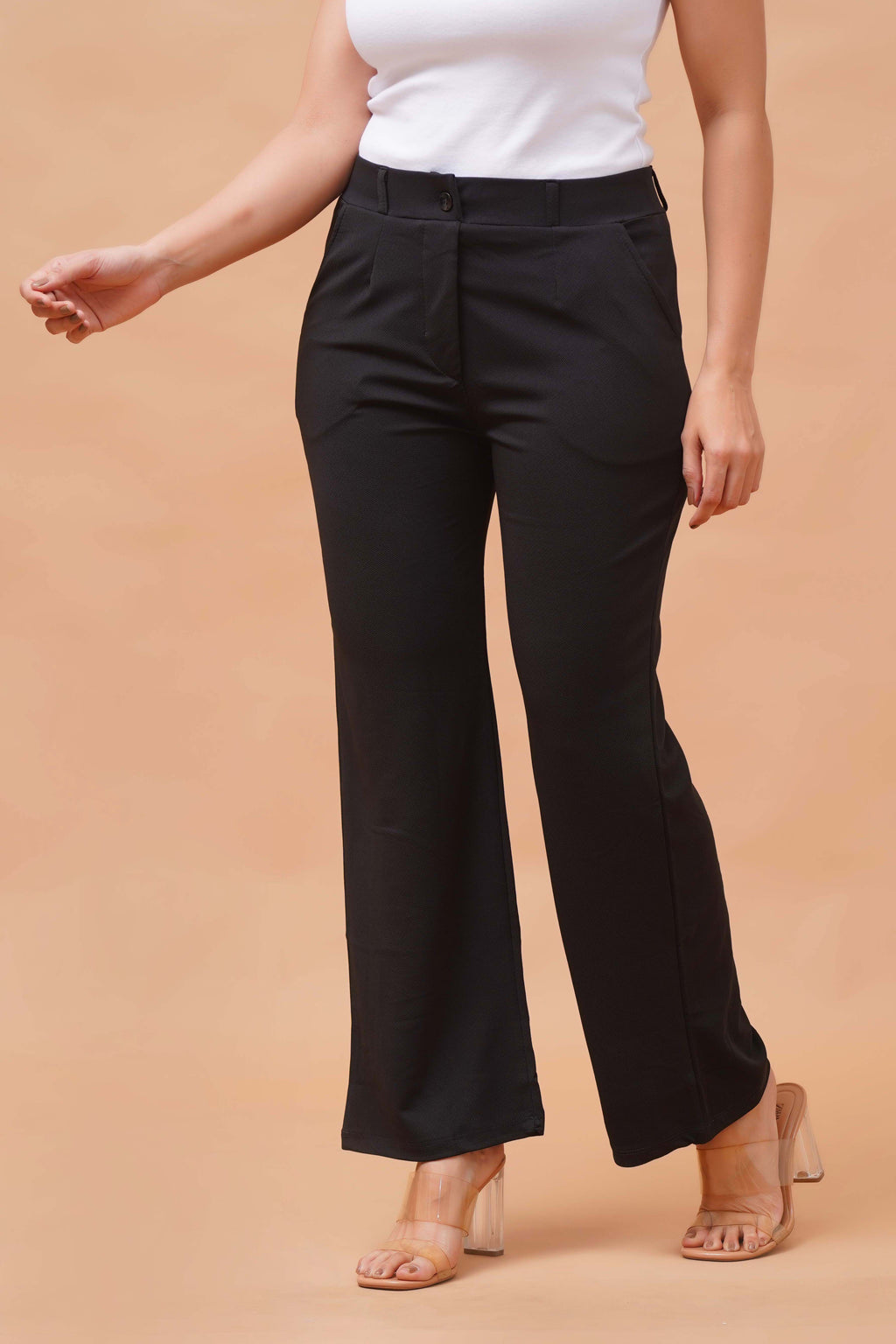Harrozz Stretchable Valentino Pants Black
