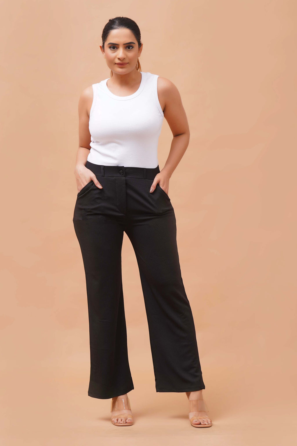 Harrozz Stretchable Valentino Pants Black