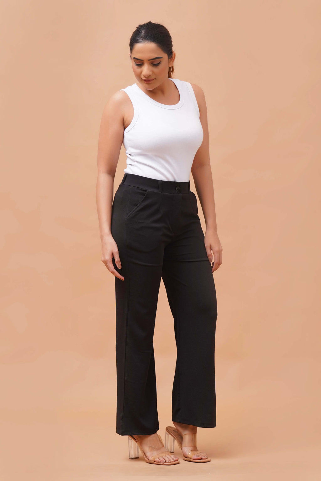 Harrozz Stretchable Valentino Pants Black