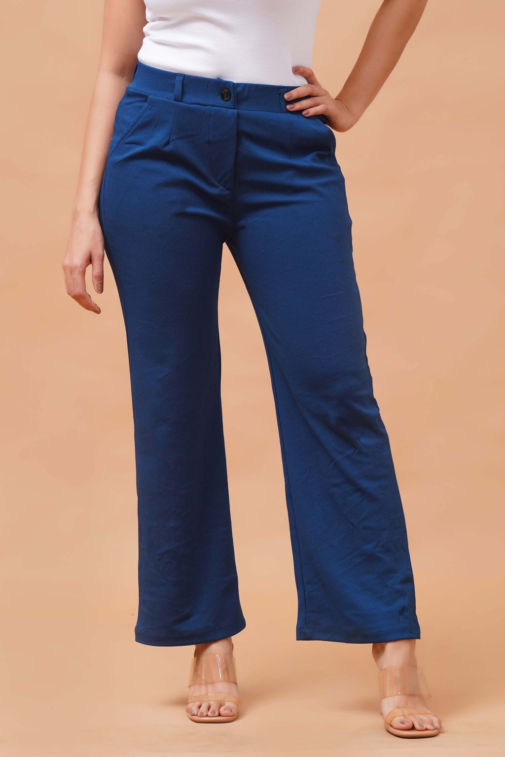 Harrozz Stretchable Valentino Pants Air Force Blue