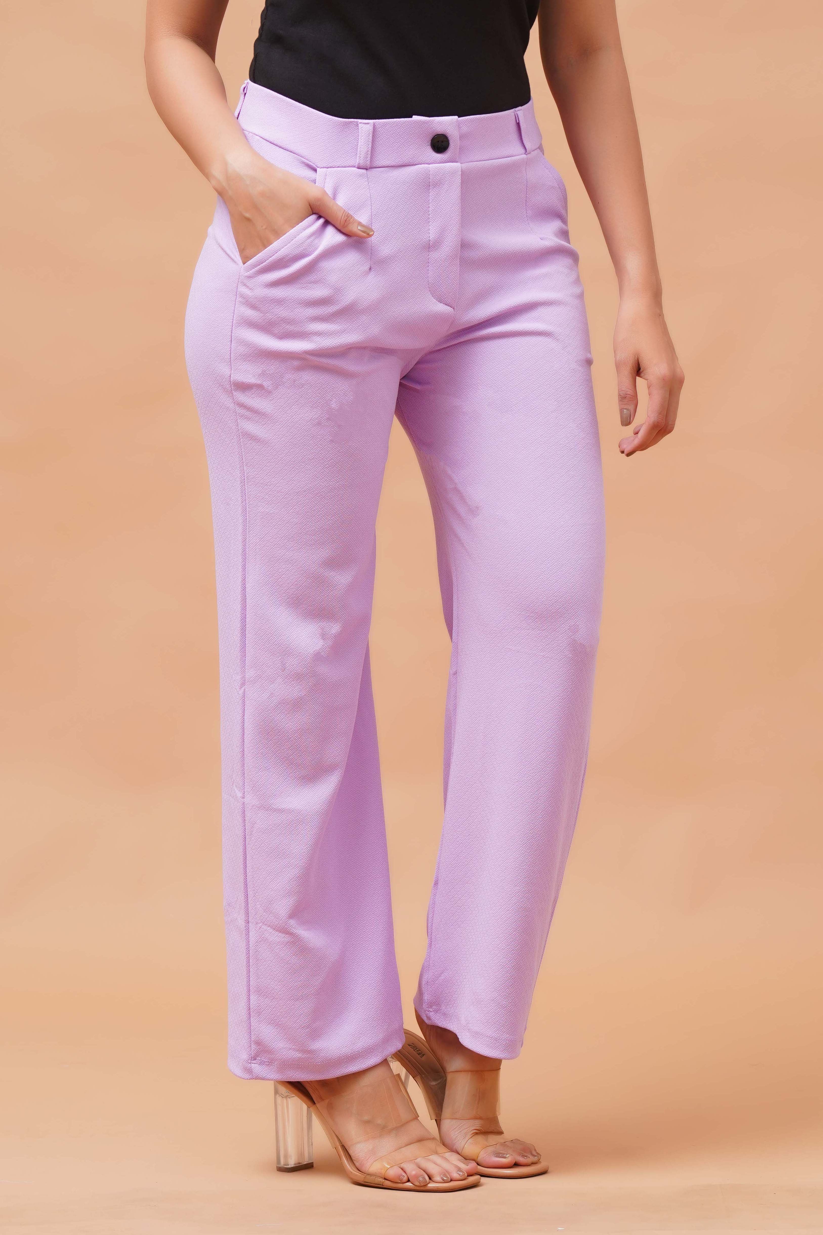 Harrozz Stretchable Valentino Pants Lavender