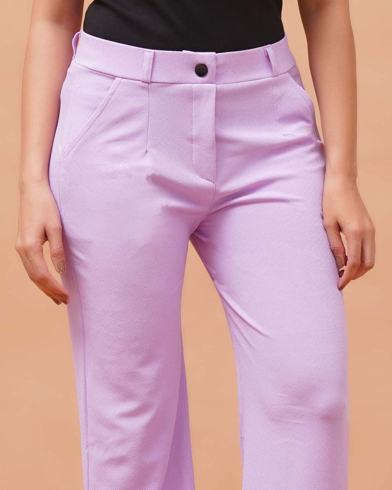 Harrozz Stretchable Valentino Pants Lavender