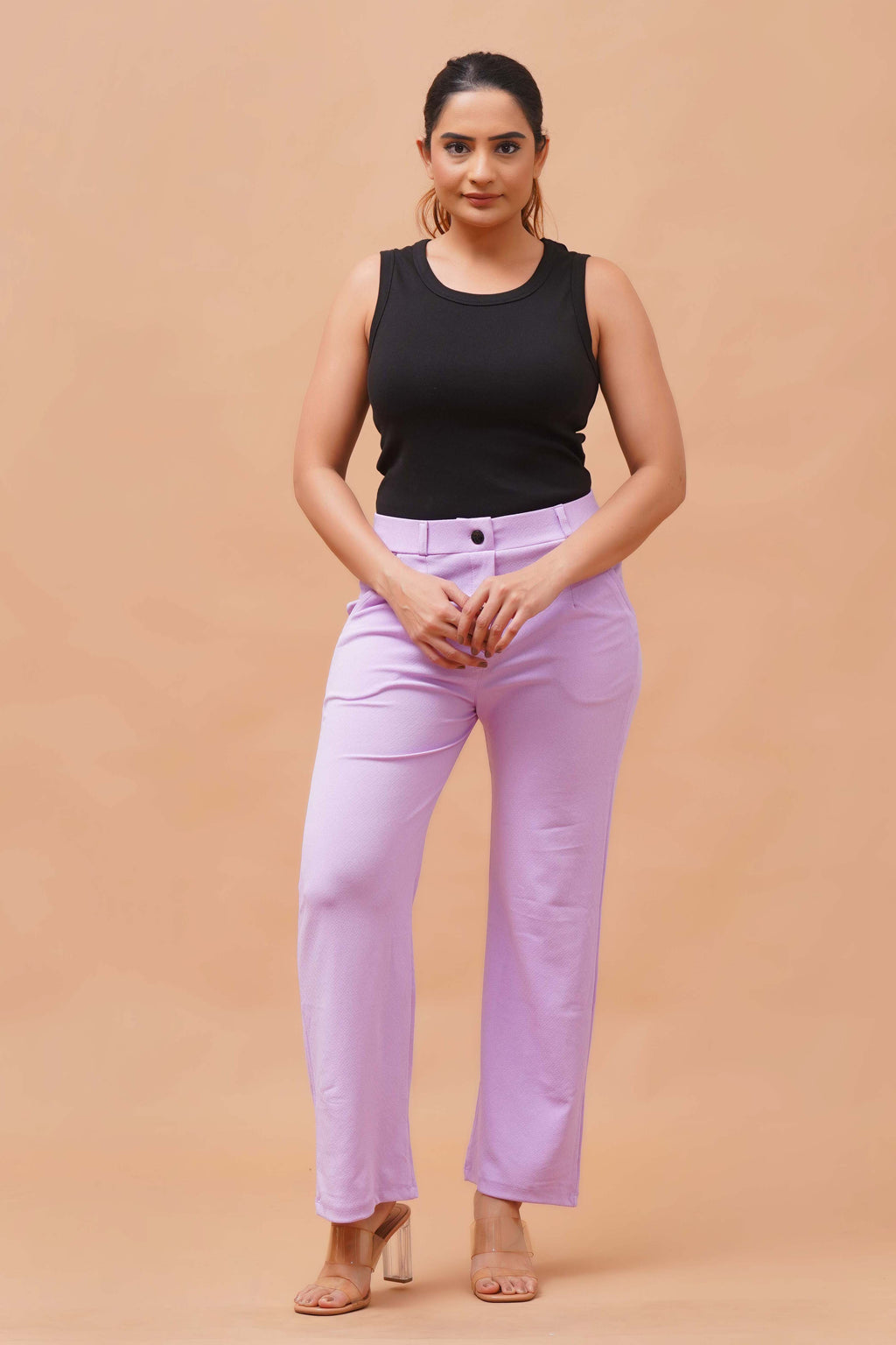 Harrozz Stretchable Valentino Pants Lavender