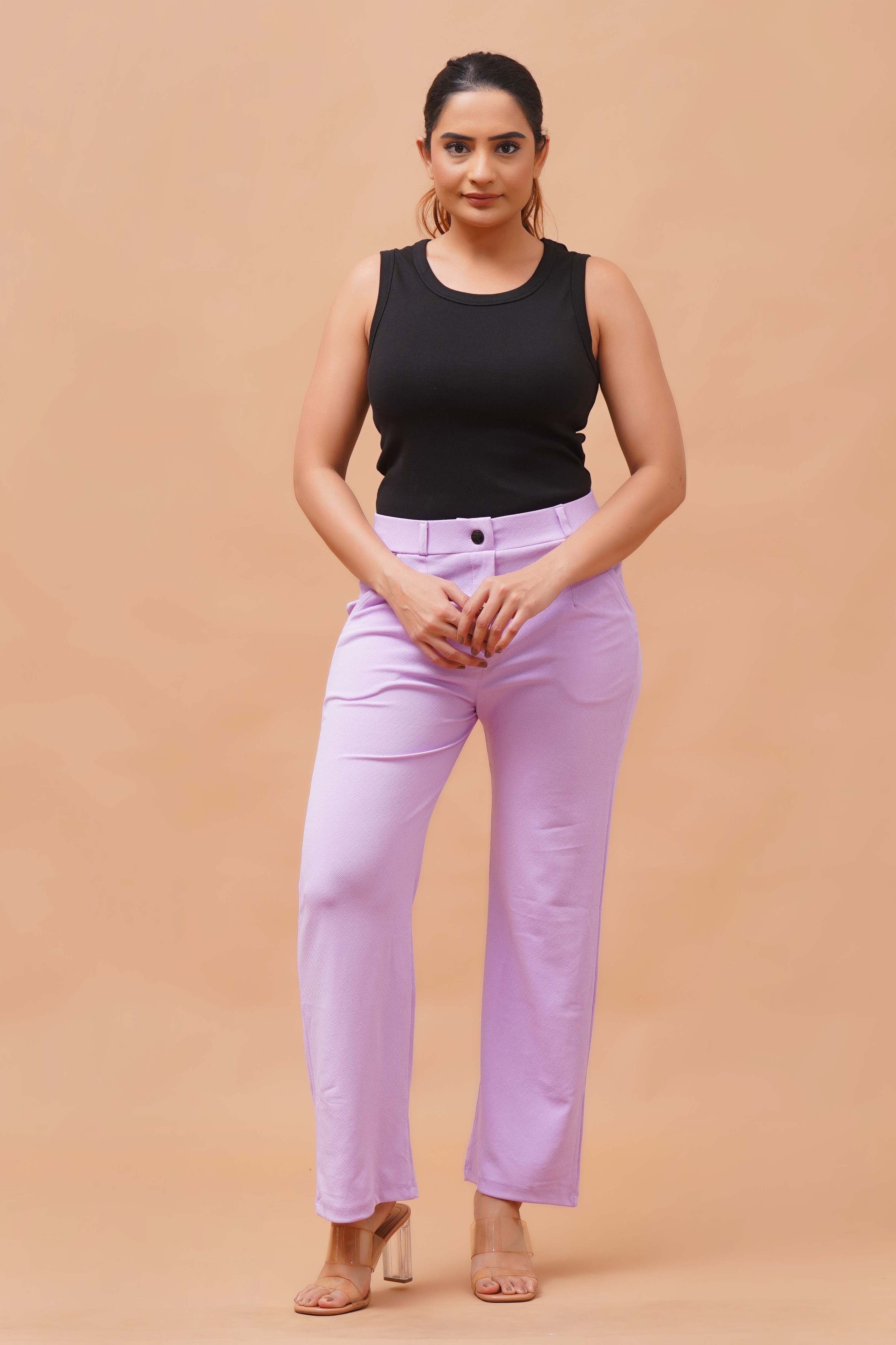 Harrozz Stretchable Valentino Pants Lavender
