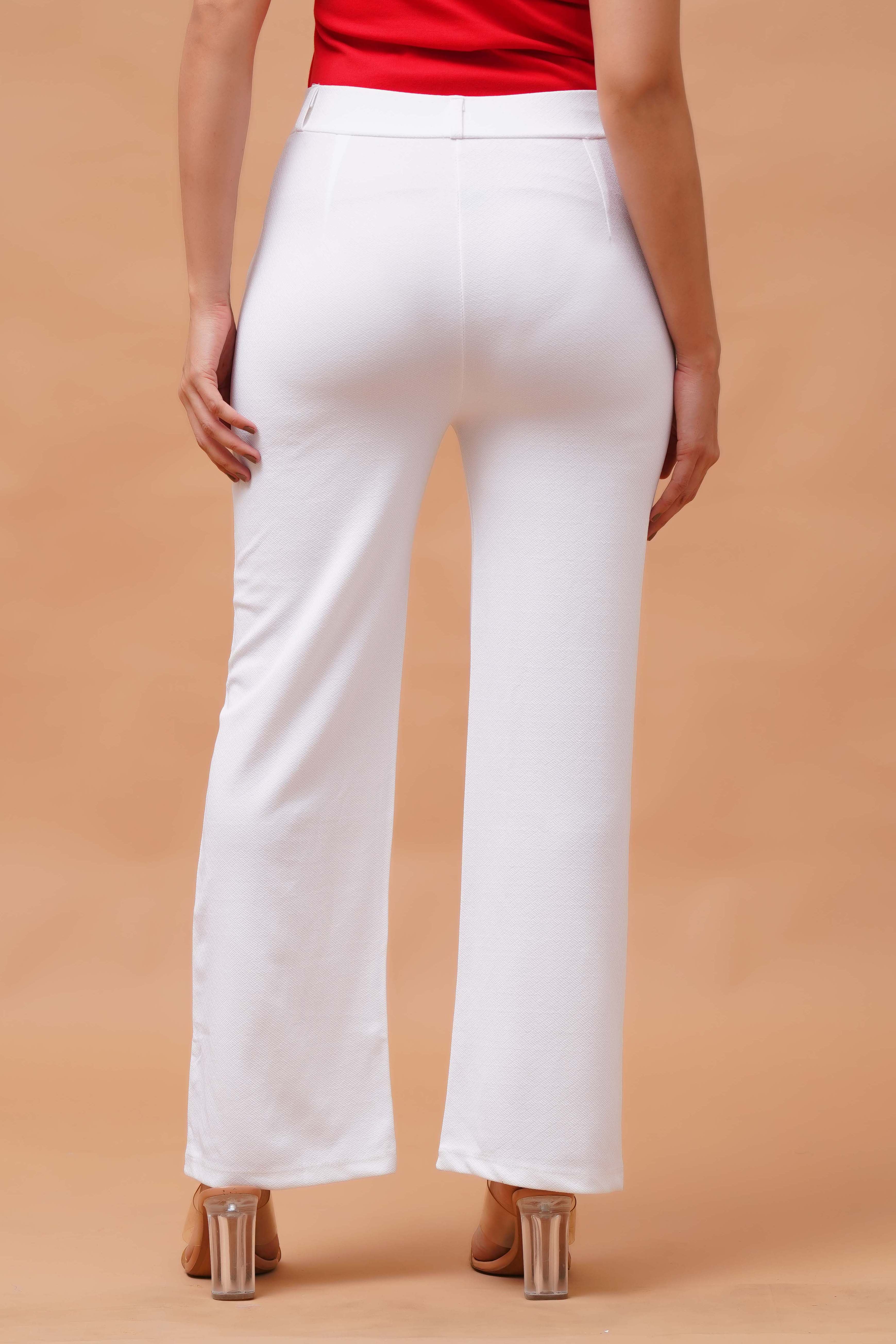 Harrozz Stretchable Valentino Pants White